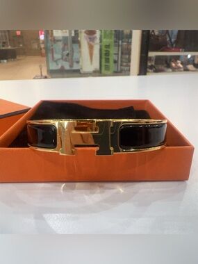NWT Hermes Bracelet Black Gold MM